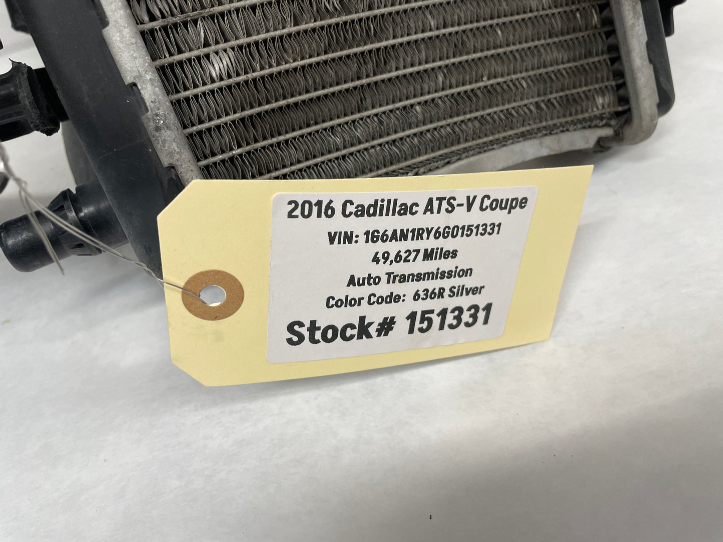 2016 Cadillac ATS-V Coupe LH Driver Auxiliary Radiator Charge Air Cooler OEM - Day's Parts Yard