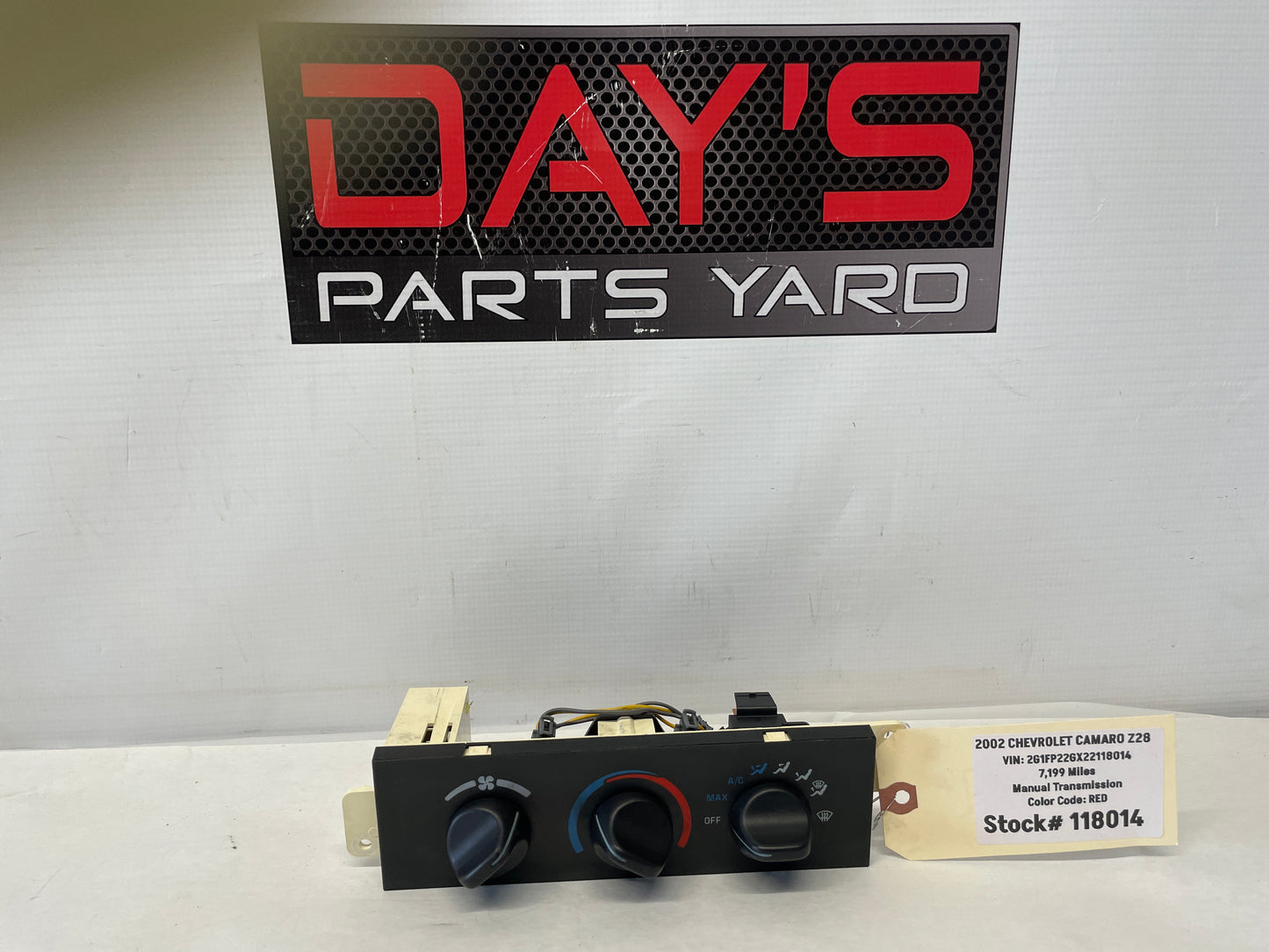 2002 Chevy Camaro Z28 HVAC Temperature Control Switch Panel OEM - Day's Parts Yard