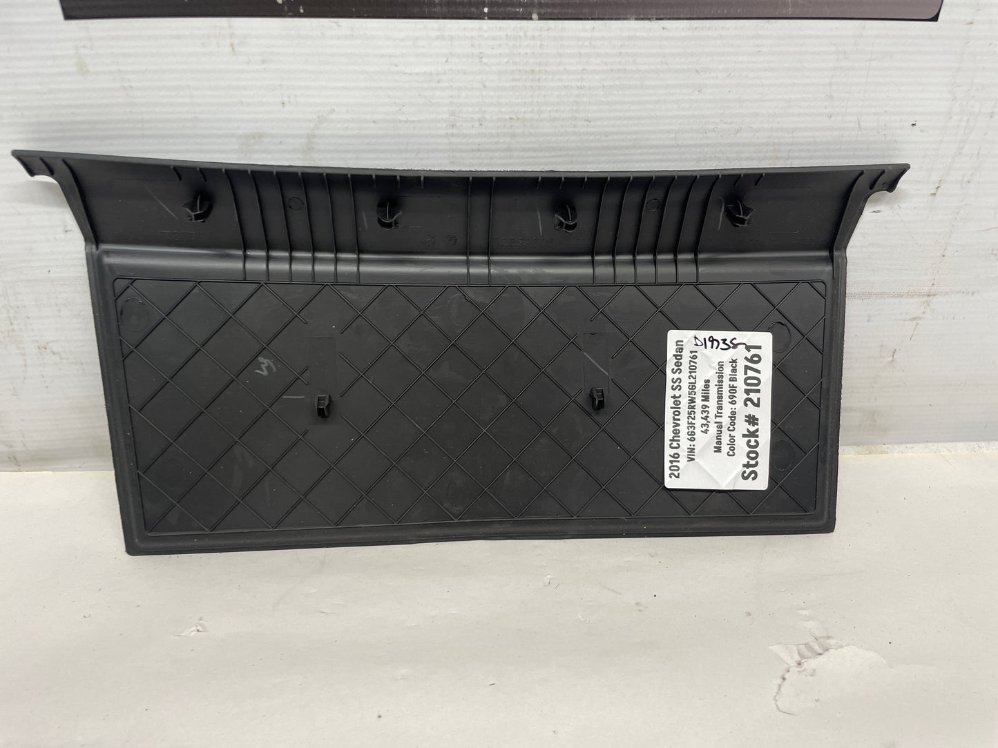 2016 Chevrolet SS Sedan Glove Box Rubber Mat OEM - Day's Parts Yard