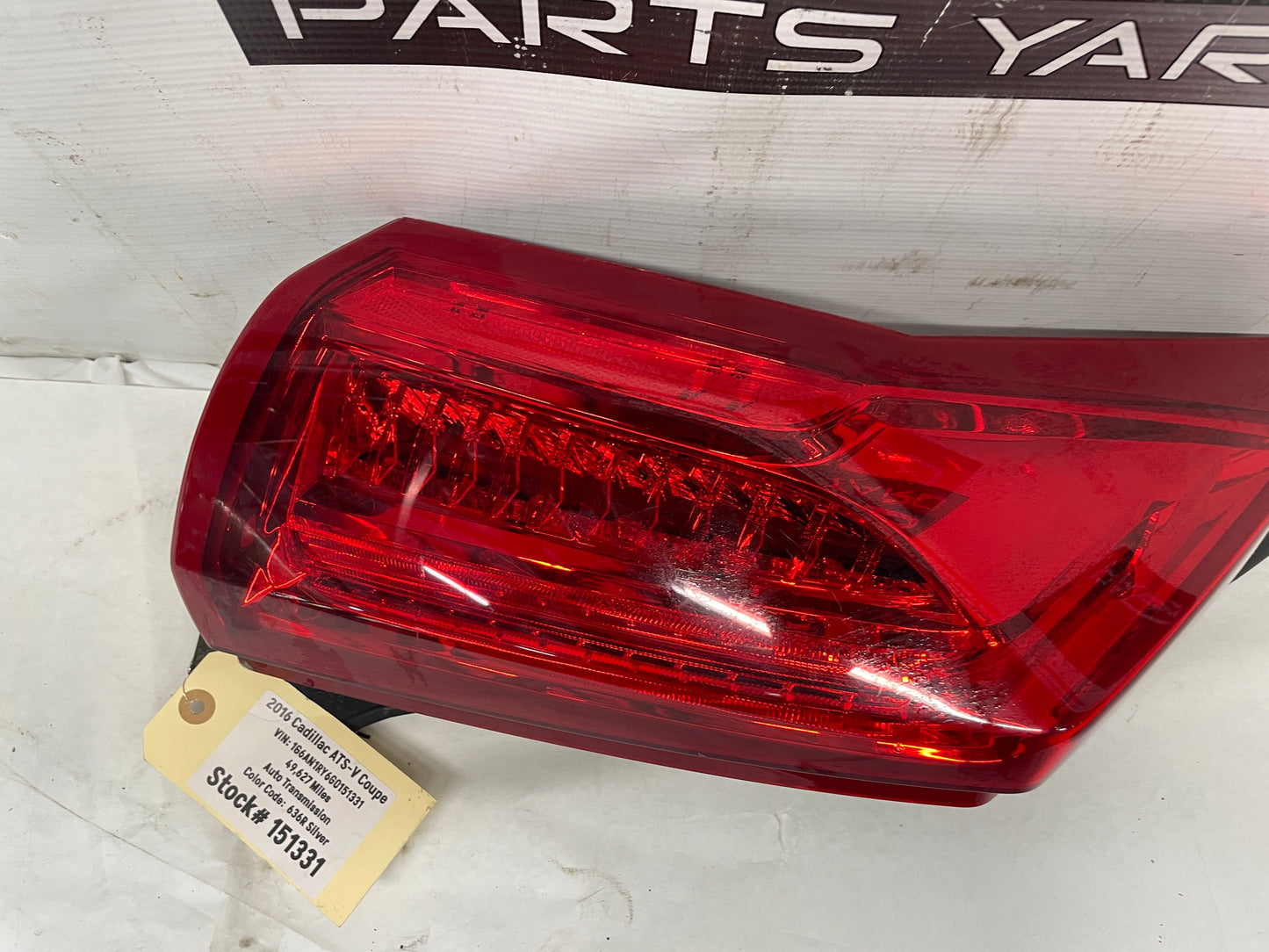 2016 Cadillac ATS-V Coupe Rear LH Driver Tail Light Tail Light Lamp OEM - Day's Parts Yard