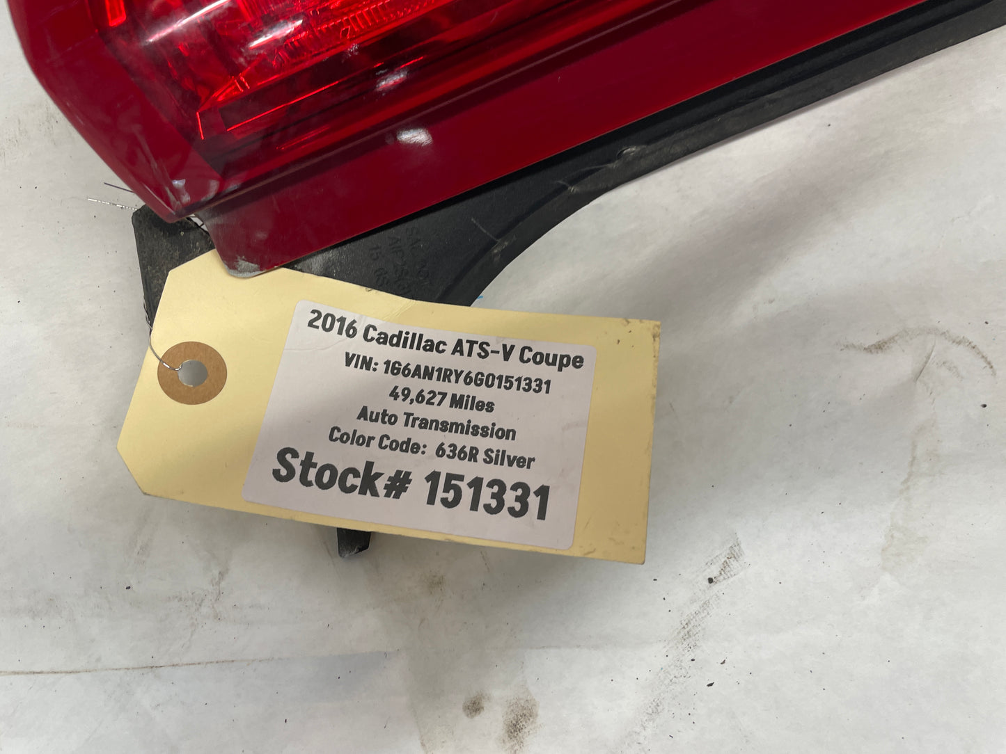 2016 Cadillac ATS-V Coupe Rear LH Driver Tail Light Tail Light Lamp OEM - Day's Parts Yard