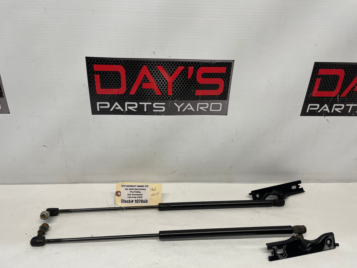 1999 Chevy Camaro Z28 RH & LH Hood Lift Supports Shock Struts OEM - Day's Parts Yard