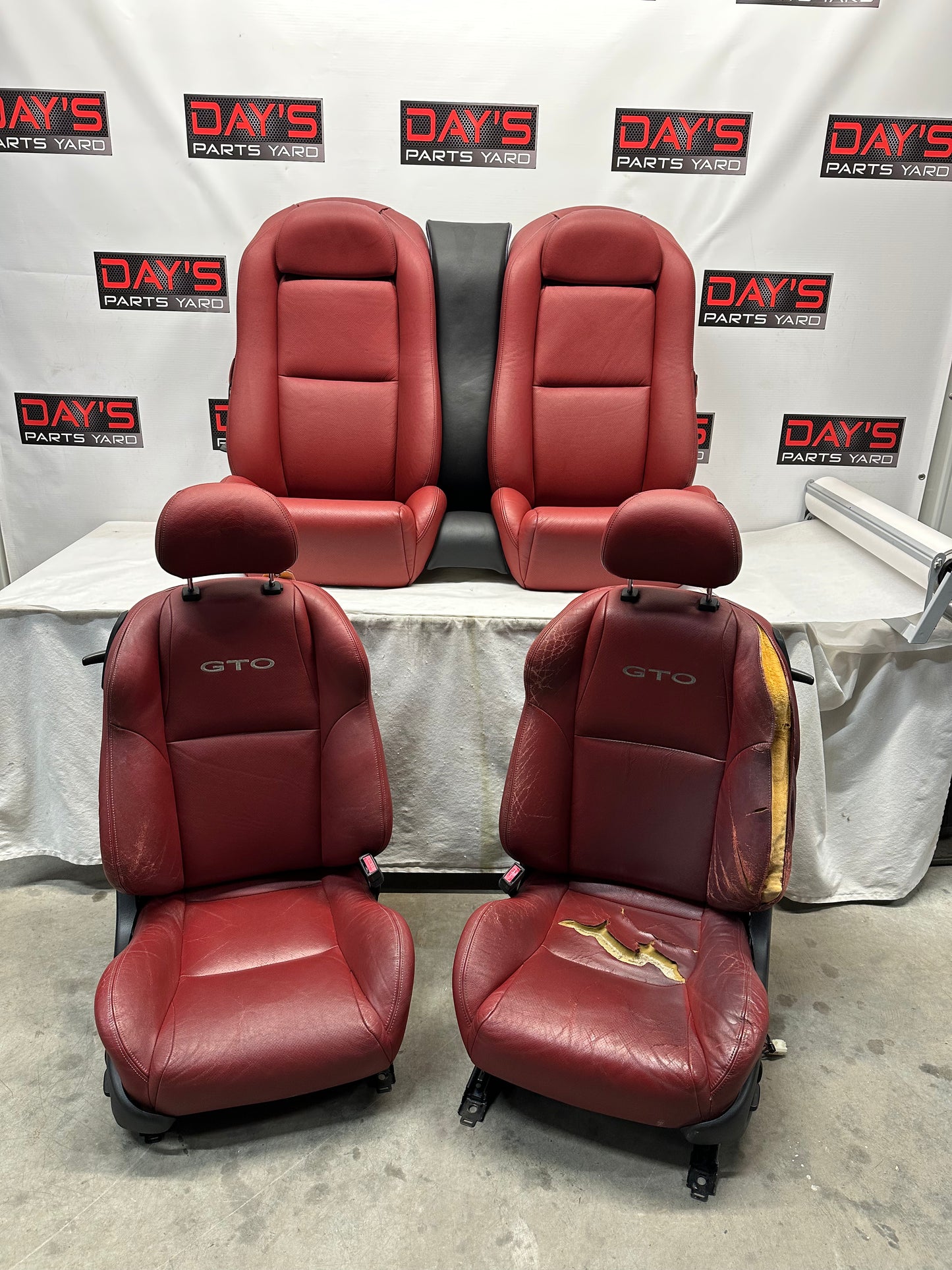 2006 Pontiac GTO Seats Fronts and Rears Red Leather OEM - Day's Parts Yard