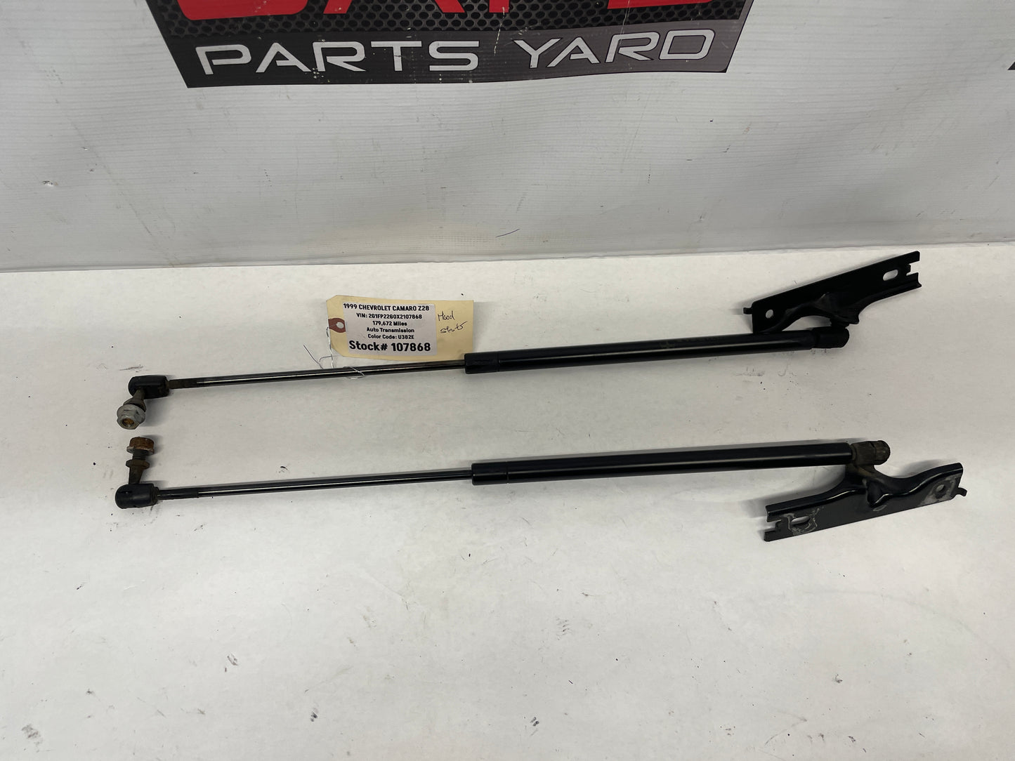 1999 Chevy Camaro Z28 RH & LH Hood Lift Supports Shock Struts OEM - Day's Parts Yard