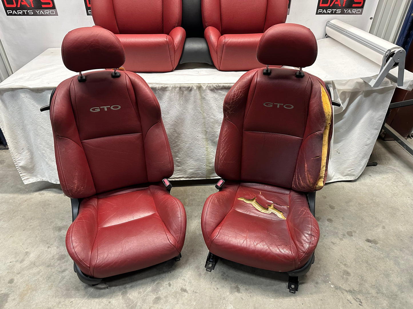 2006 Pontiac GTO Seats Fronts and Rears Red Leather OEM - Day's Parts Yard