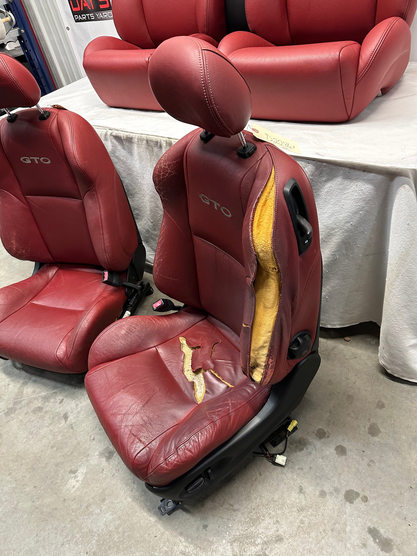 2006 Pontiac GTO Seats Fronts and Rears Red Leather OEM - Day's Parts Yard