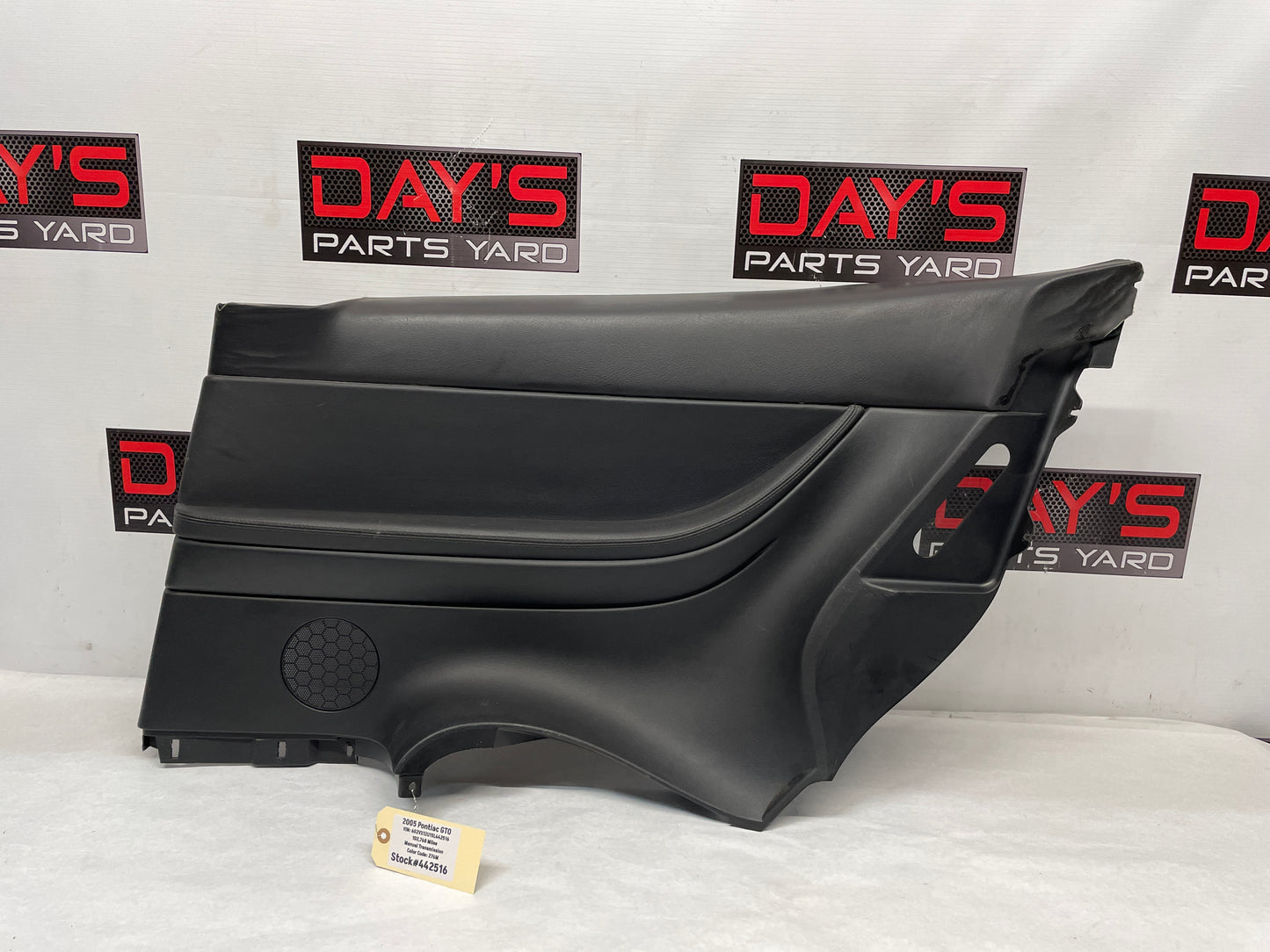 2005 Pontiac GTO RH Passenger Rear Interior Quarter Door Panel Trim Black OEM - Day's Parts Yard