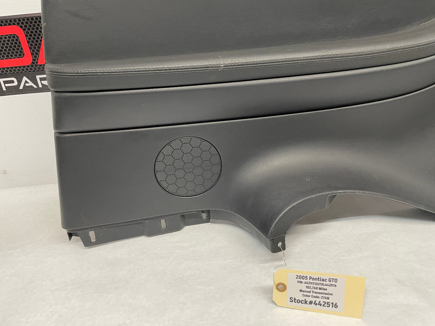 2005 Pontiac GTO RH Passenger Rear Interior Quarter Door Panel Trim Black OEM - Day's Parts Yard