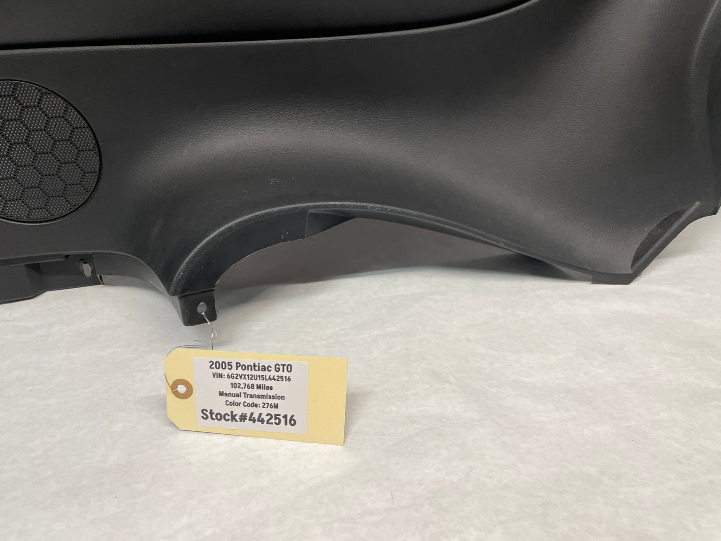 2005 Pontiac GTO RH Passenger Rear Interior Quarter Door Panel Trim Black OEM - Day's Parts Yard