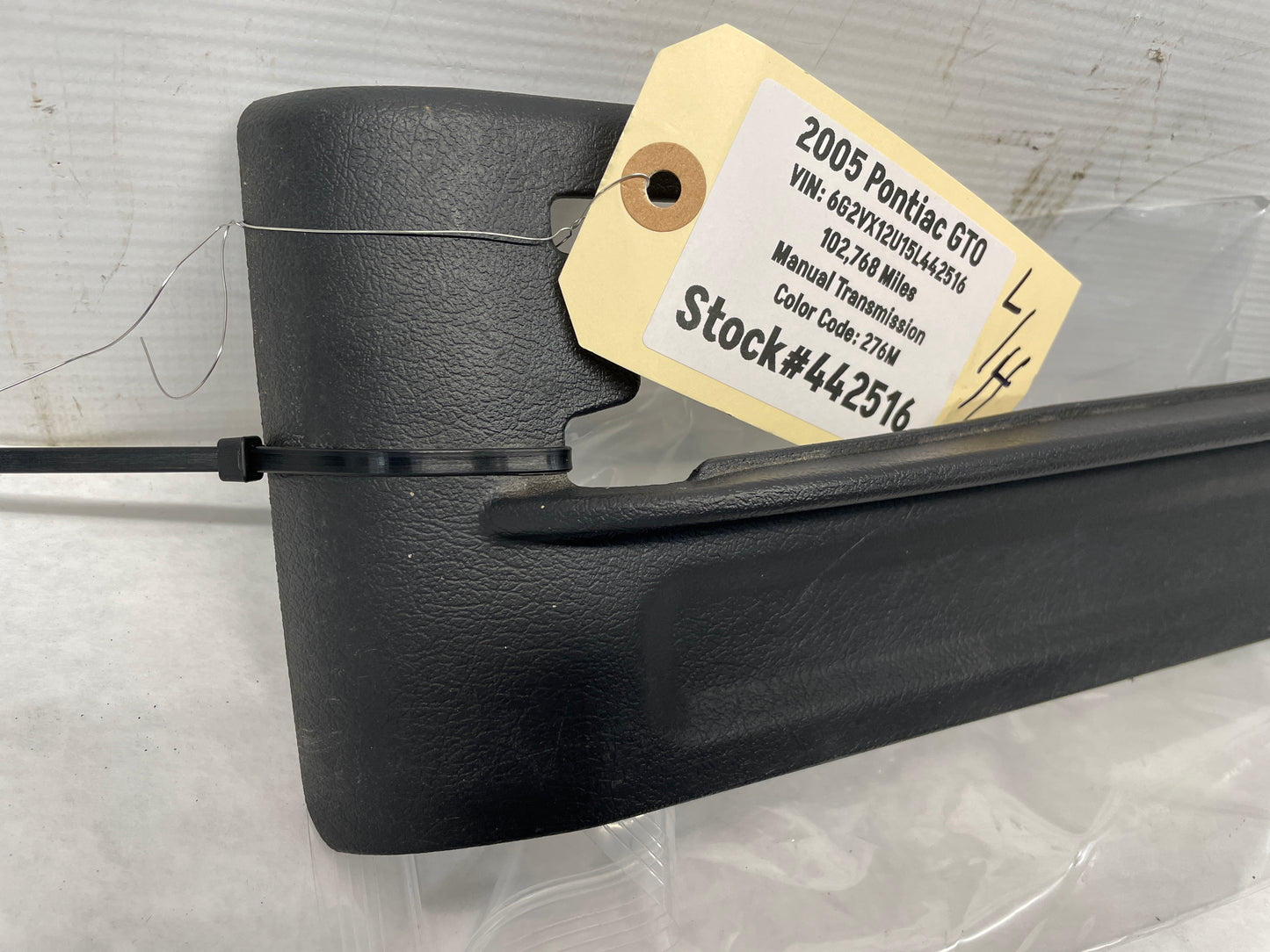 2005 Pontiac GTO Complete LH Driver 4pc Front Seat Rail Frame Trim Set OEM - Day's Parts Yard