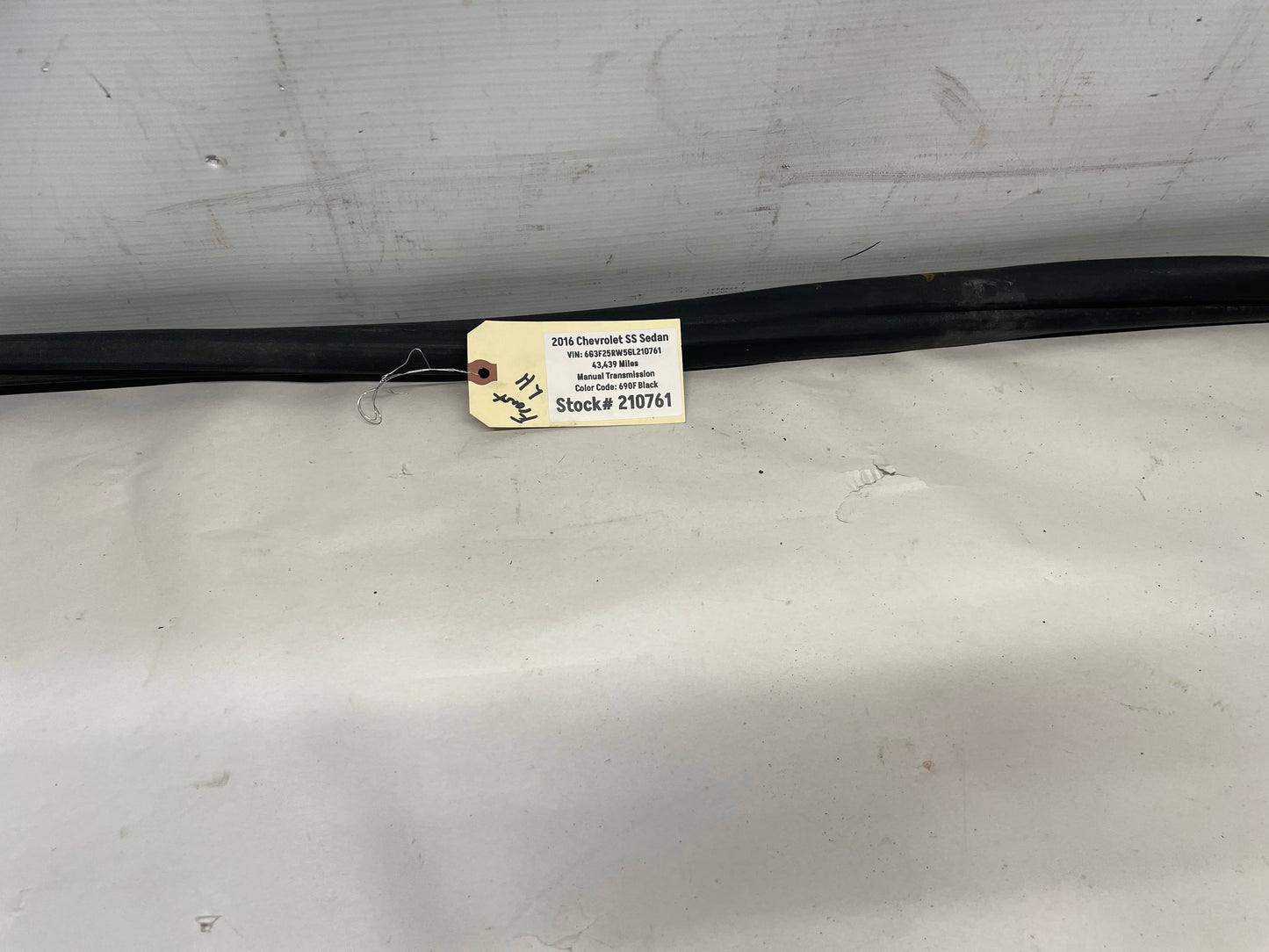 2016 Chevy SS Sedan RH Passenger Rear Door Rubber Weather Strip OEM - Day's Parts Yard