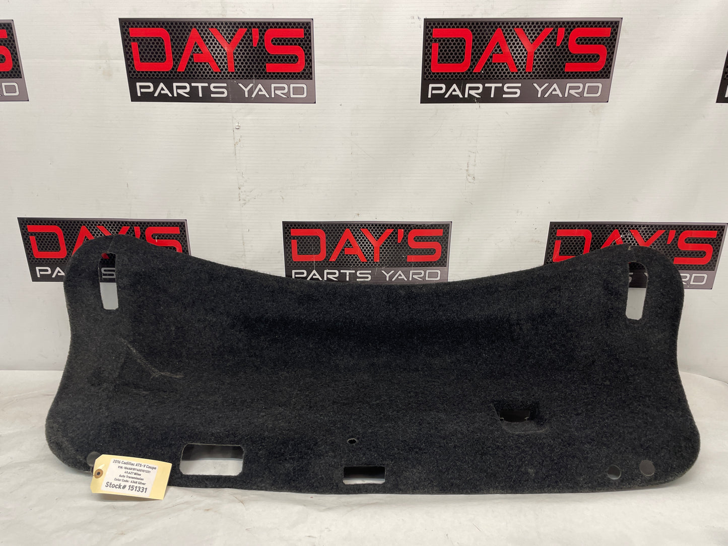 2016 Cadillac ATS-V Coupe Trunk Deck Lid Inner Compartment Carpet Liner Panel OEM - Day's Parts Yard