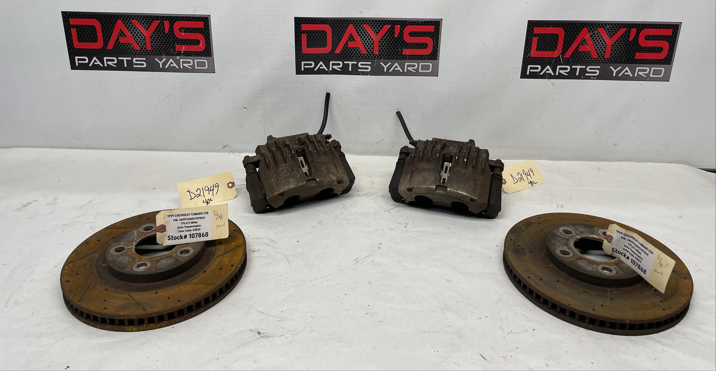 1999 Chevy Camaro Z28 RH & LH Front Brake Calipers & Rotors OEM - Day's Parts Yard