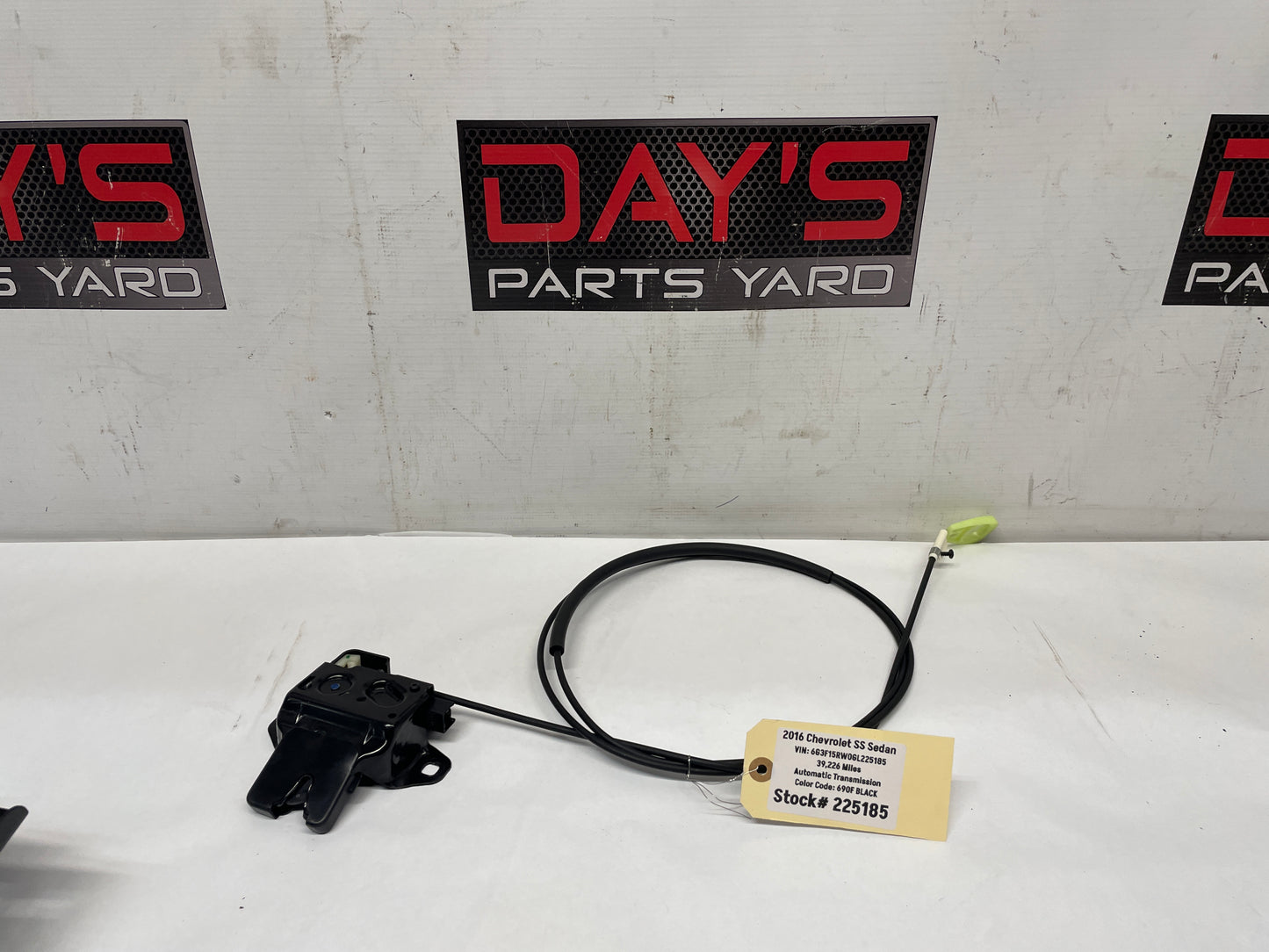 2016 Chevy SS Sedan Trunk Deck Lid Latch Actuator w/ Cable OEM - Day's Parts Yard