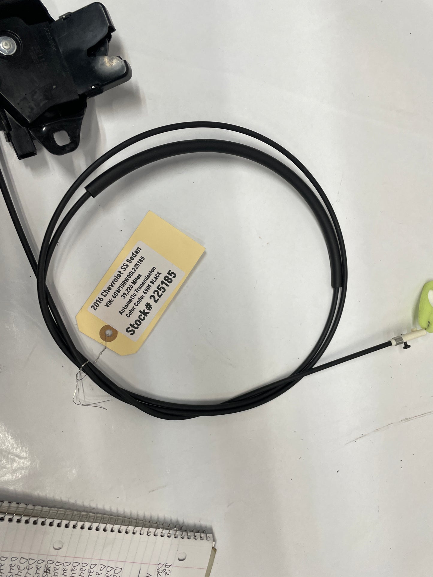 2016 Chevy SS Sedan Trunk Deck Lid Latch Actuator w/ Cable OEM - Day's Parts Yard