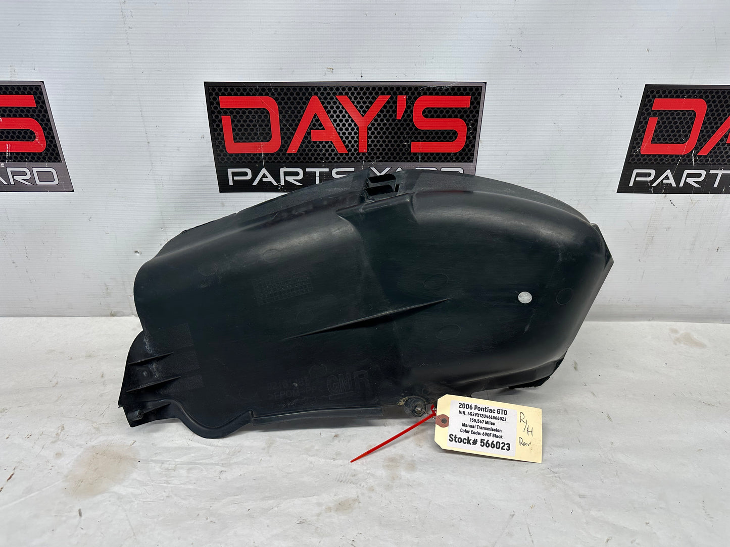 2006 Pontiac GTO RH Passenger Rear Wheel Fender Liner OEM - Day's Parts Yard