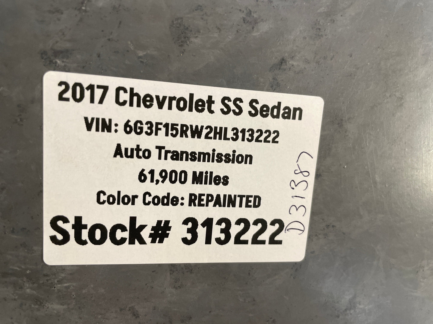 2017 Chevy SS Sedan Spare Tire Trunk Compartment Carpet Floor Panel Cover OEM - Day's Parts Yard