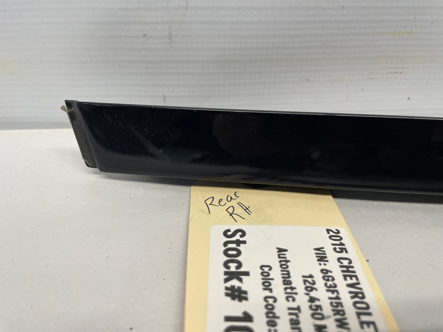 2015 Chevy SS Sedan RH Passenger Rear Door Pillar Post Trim Black OEM - Day's Parts Yard
