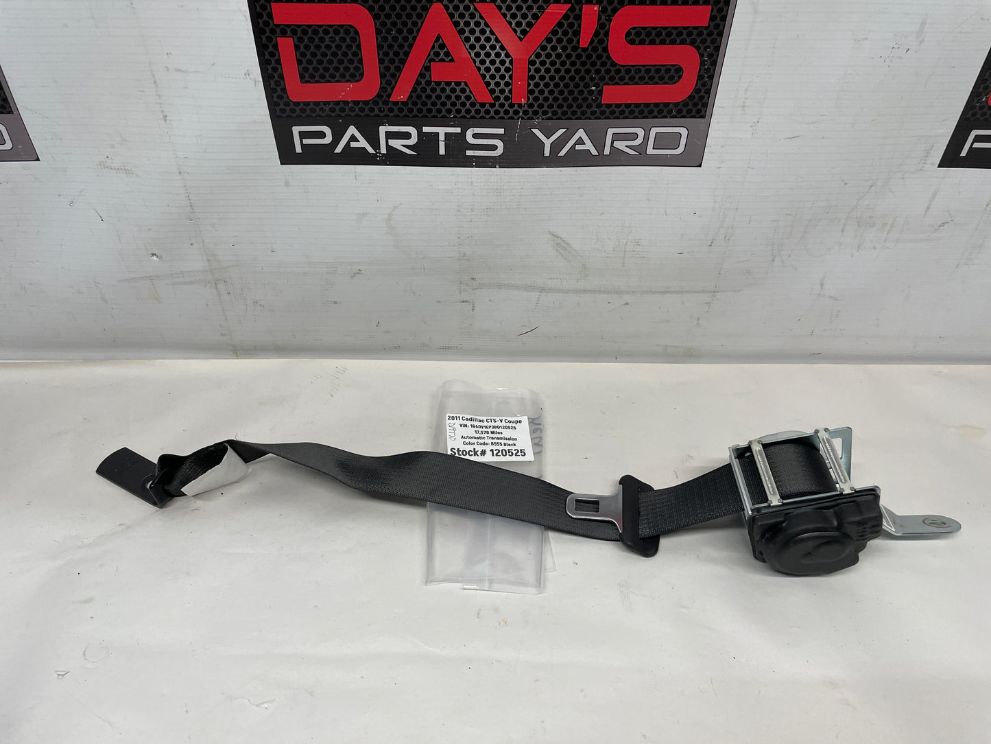 2011 Cadillac CTS-V Coupe LH Driver Rear Seat Belt Seatbelt Retractor OEM - Day's Parts Yard