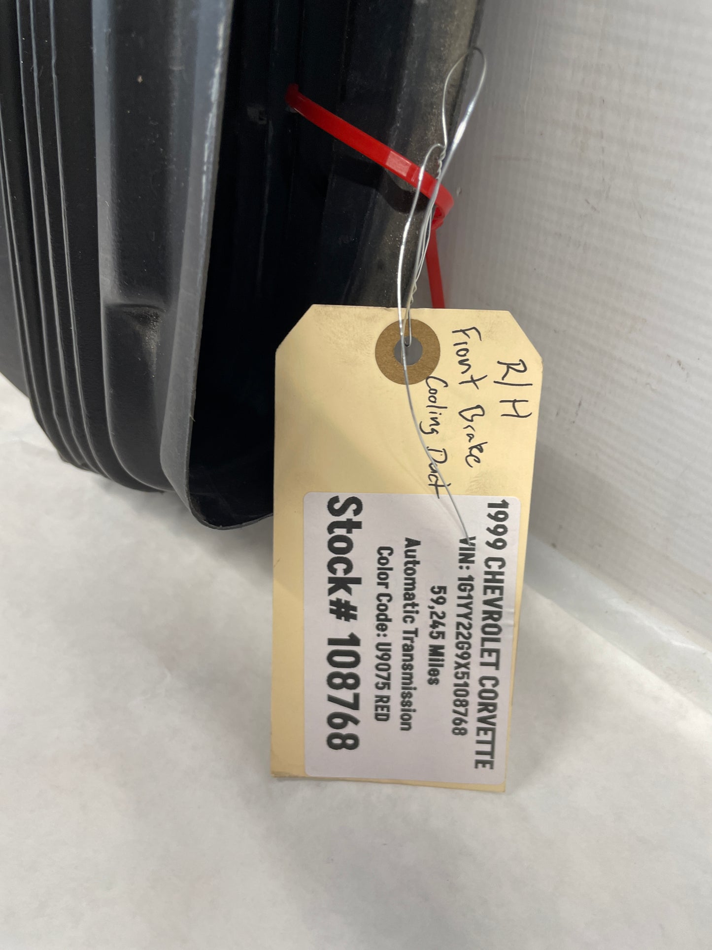 1999 Chevy C5 Corvette RH Passenger Rear Brake Cooling Duct OEM - Day's Parts Yard