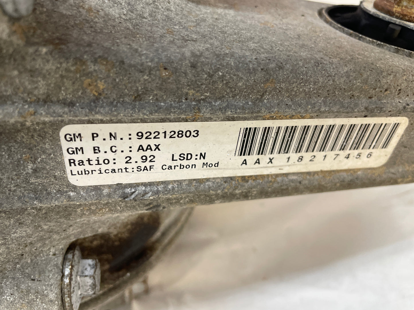 2009 Pontiac G8 Rear End Rearend Axle Differential 2.92 OEM - Day's Parts Yard