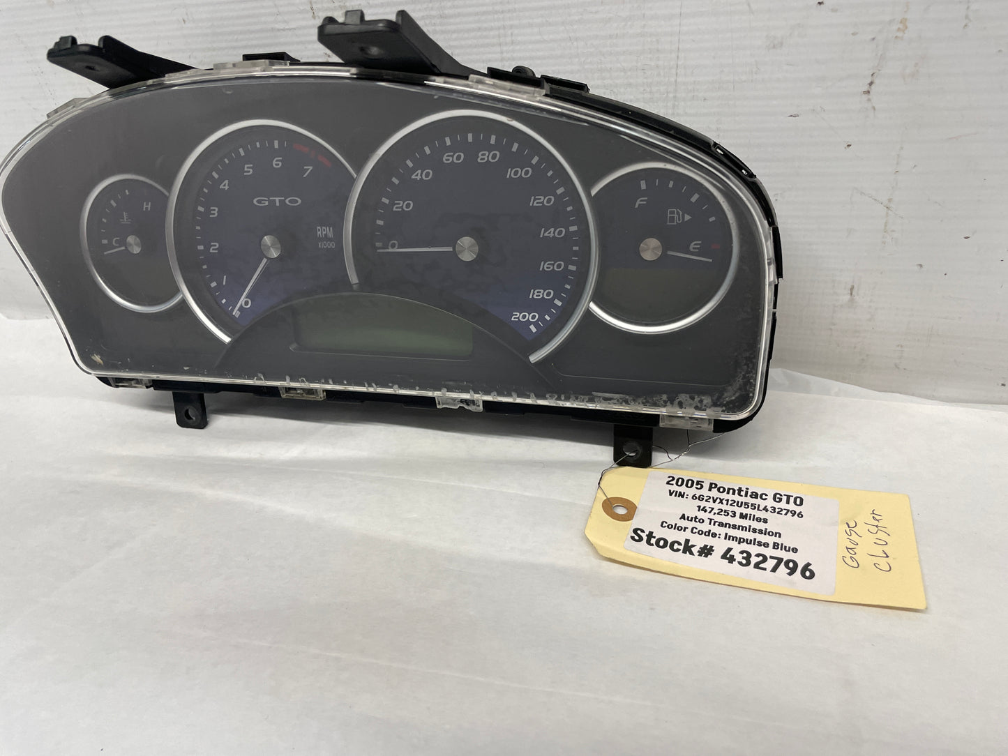 2005 Pontiac GTO Gauge Cluster Speedometer Blue OEM - Day's Parts Yard