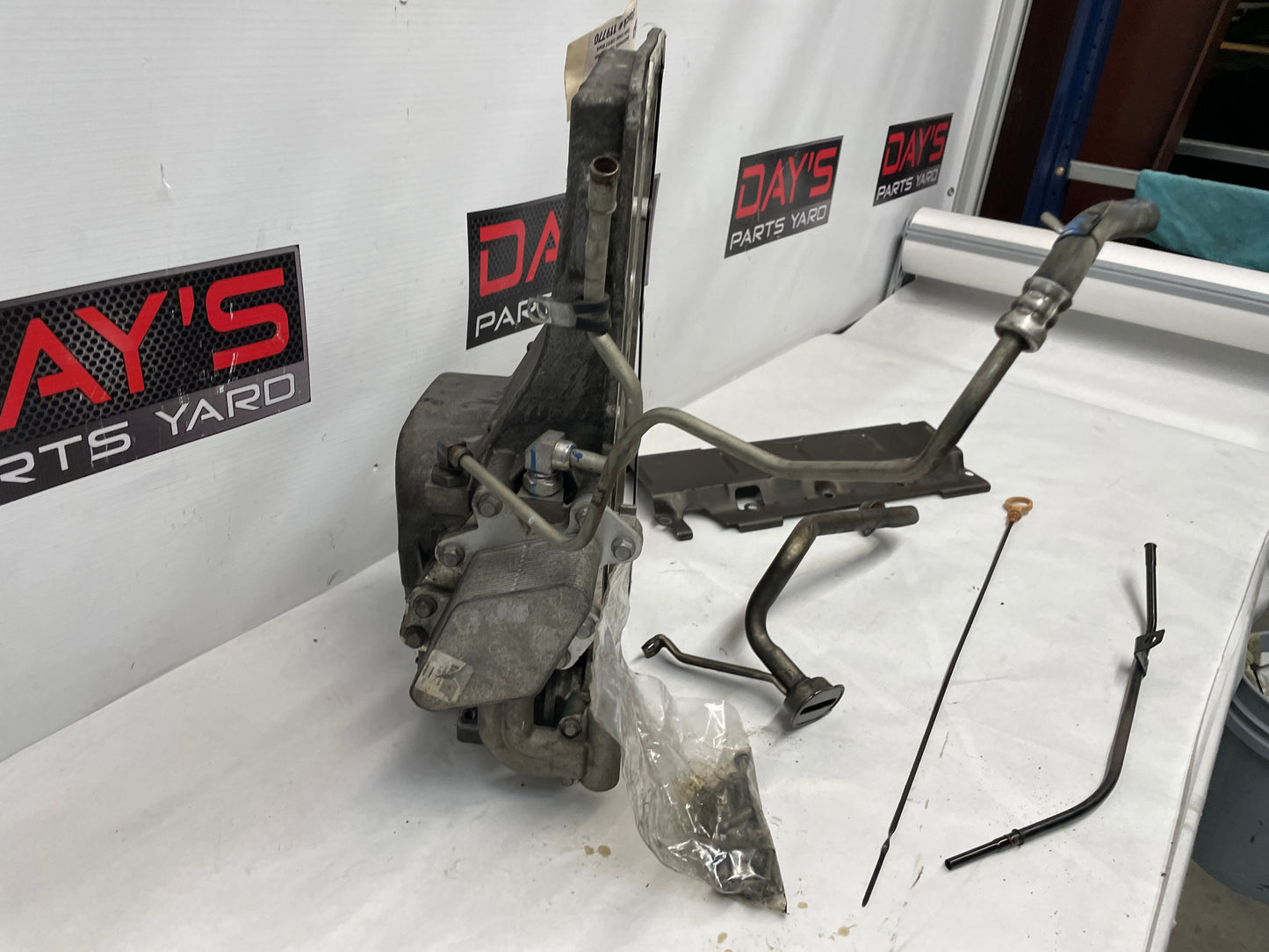 2014 Cadillac CTS-V Coupe Complete Oil Pan Assembly w/ Cooler & Dipstick OEM - Day's Parts Yard