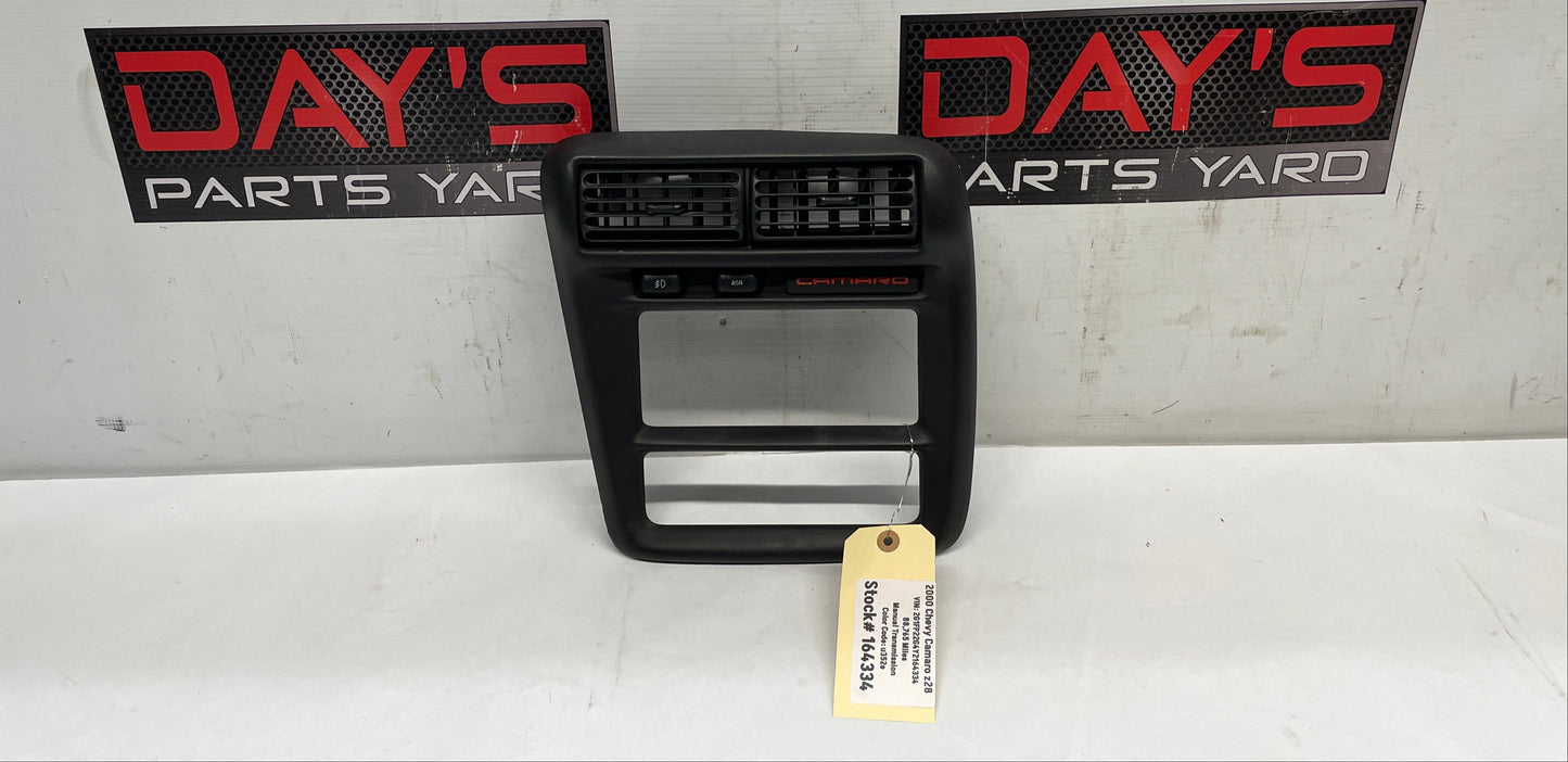 2000 Chevy Camaro Z28 Center Dashboard Radio Stereo Bezel Trim Plate OEM Ebony Black - Day's Parts Yard