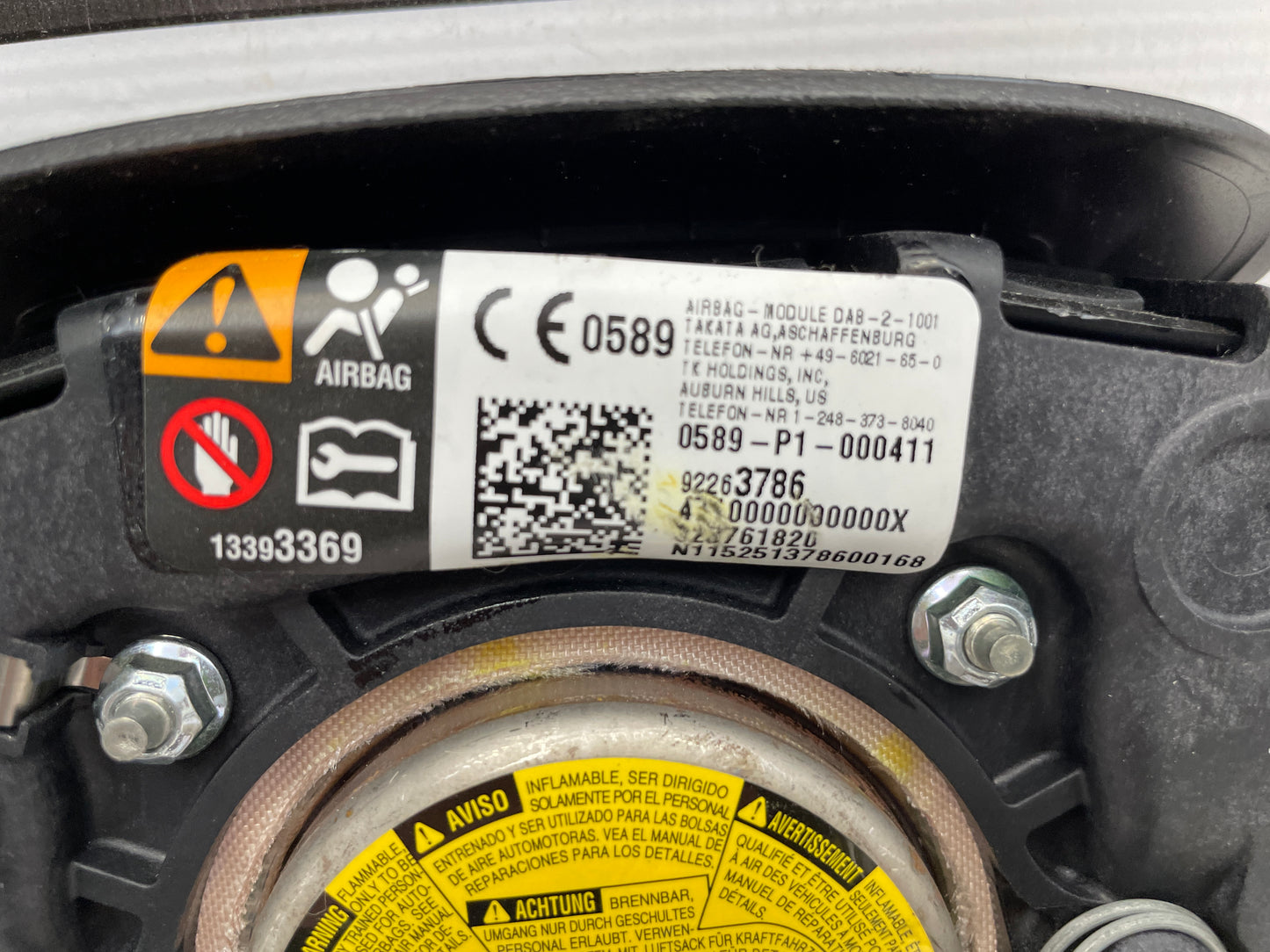 2017 Chevy SS Sedan Steering Wheel Air Bag OEM - Day's Parts Yard