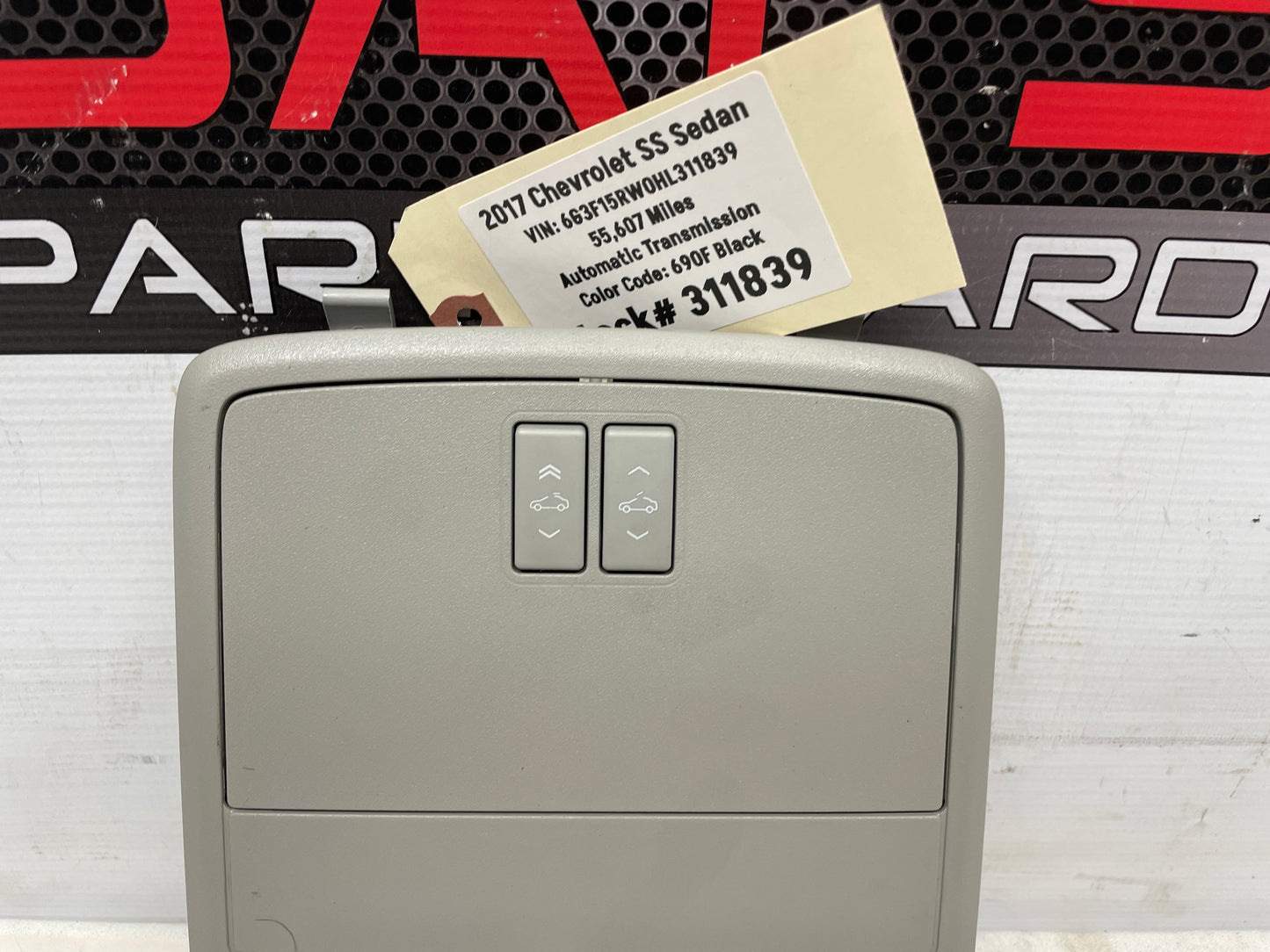 2017 Chevrolet SS Sedan Over Head Console Dome Map Light OEM - Day's Parts Yard