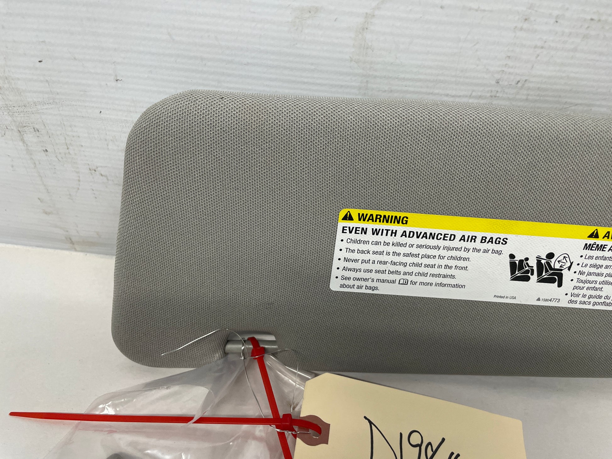 2017 Chevy SS Sedan RH Passenger Sun Visor Sunvisor w/ Clip OEM - Day's Parts Yard