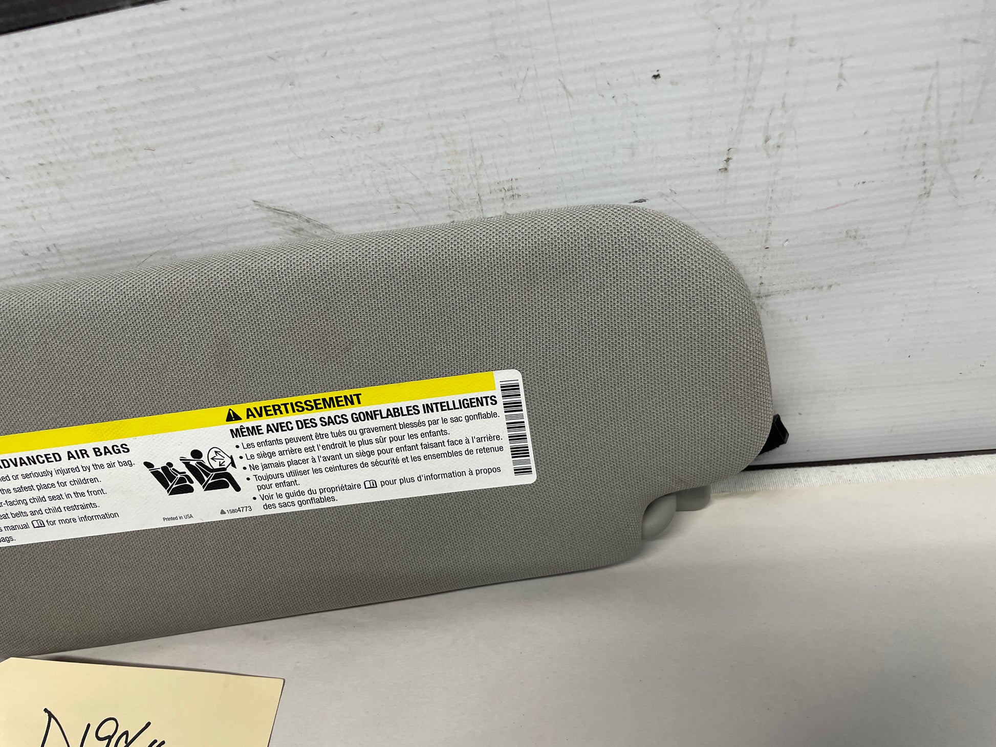 2017 Chevy SS Sedan RH Passenger Sun Visor Sunvisor w/ Clip OEM - Day's Parts Yard