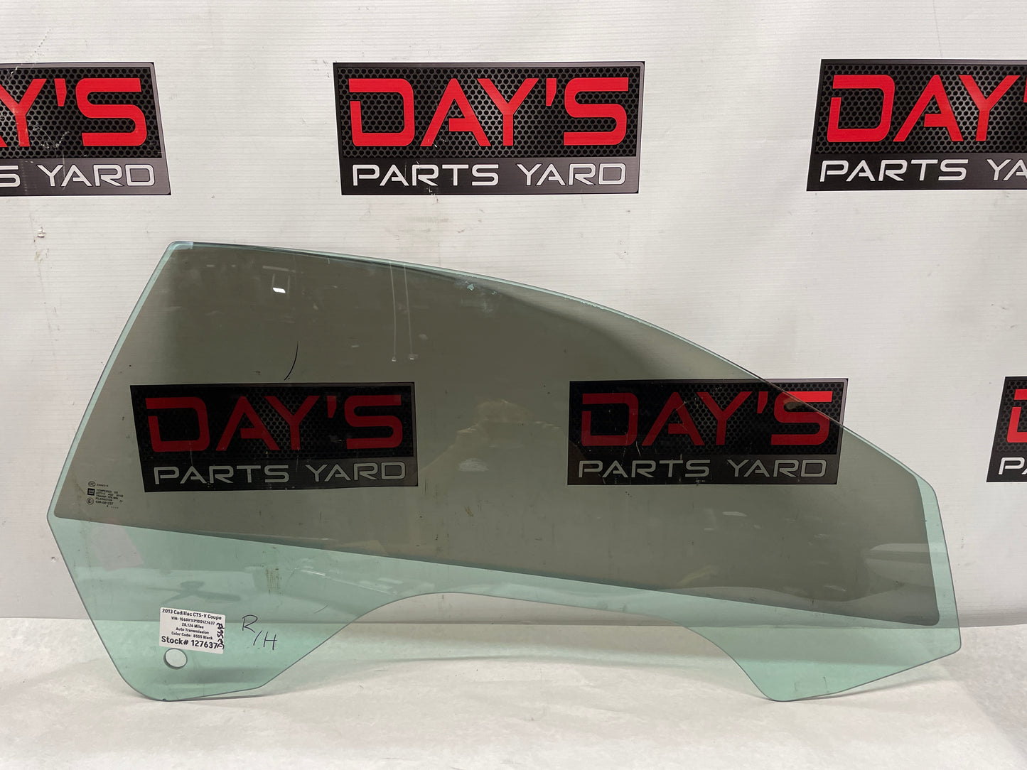 2013 Cadillac CTS-V CoupeRH Passenger Front Door Window Glass OEM - Day's Parts Yard