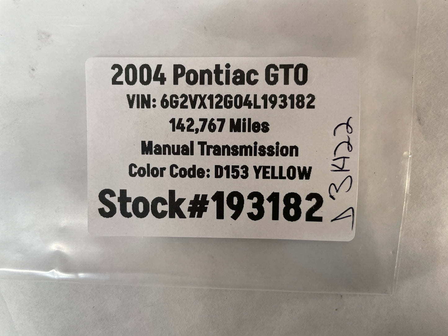 2004 Pontiac GTO License Plate Tag Light Wire Harness OEM - Day's Parts Yard
