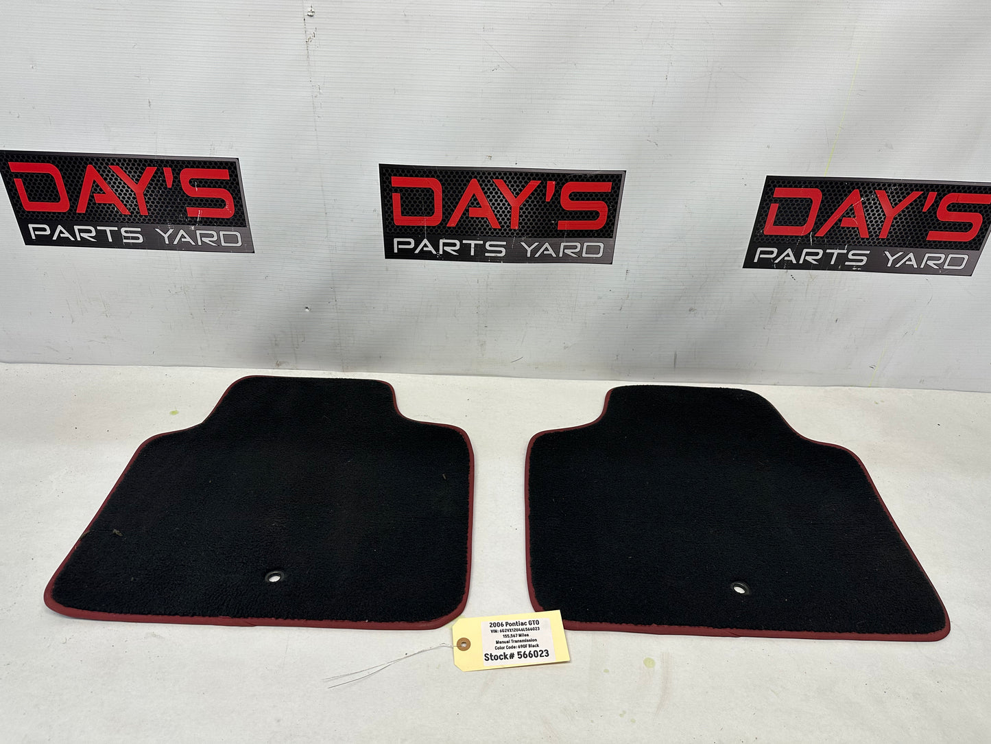 2006 Pontiac GTO RH & LH Rear Mats Red Trim OEM - Day's Parts Yard