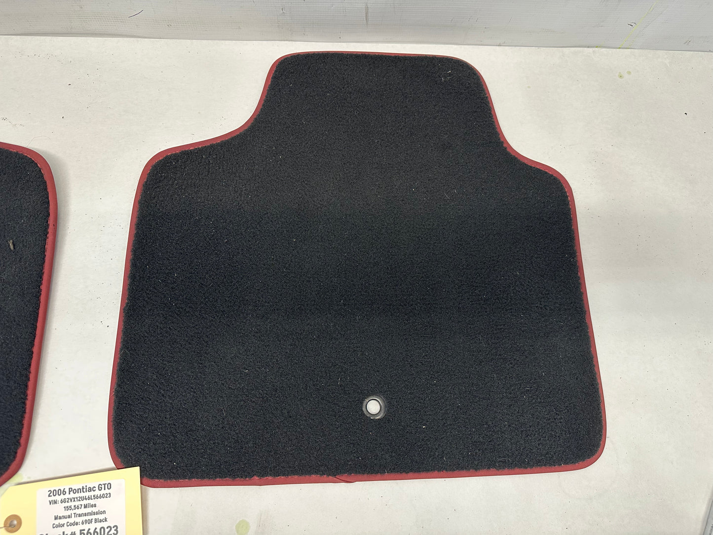 2006 Pontiac GTO RH & LH Rear Mats Red Trim OEM - Day's Parts Yard