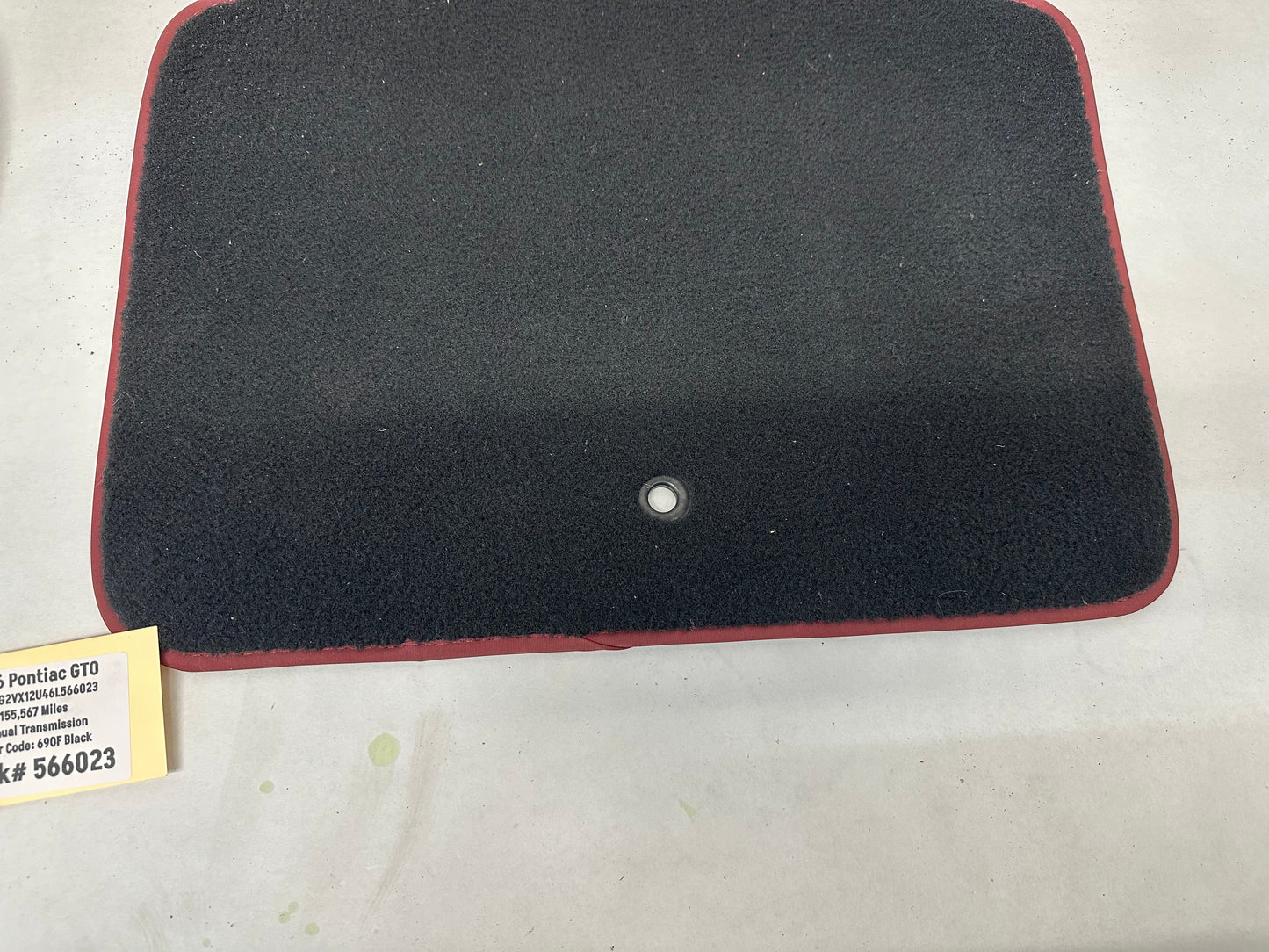 2006 Pontiac GTO RH & LH Rear Mats Red Trim OEM - Day's Parts Yard