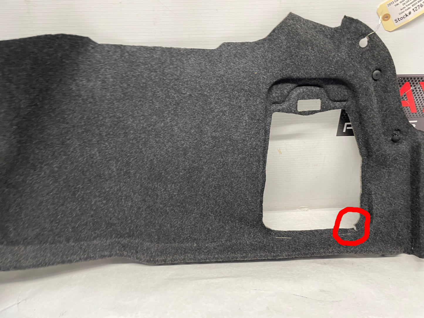 2013 Cadillac CTS-V Coupe RH Passenger Interior Quarter Trunk Carpet Liner OEM - Day's Parts Yard