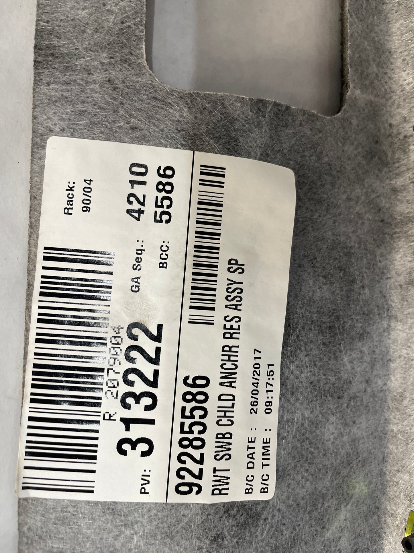 2017 Chevy SS Sedna Rear Interior Package Deck Tray Parcel Shelf Trim Cover OEM - Day's Parts Yard