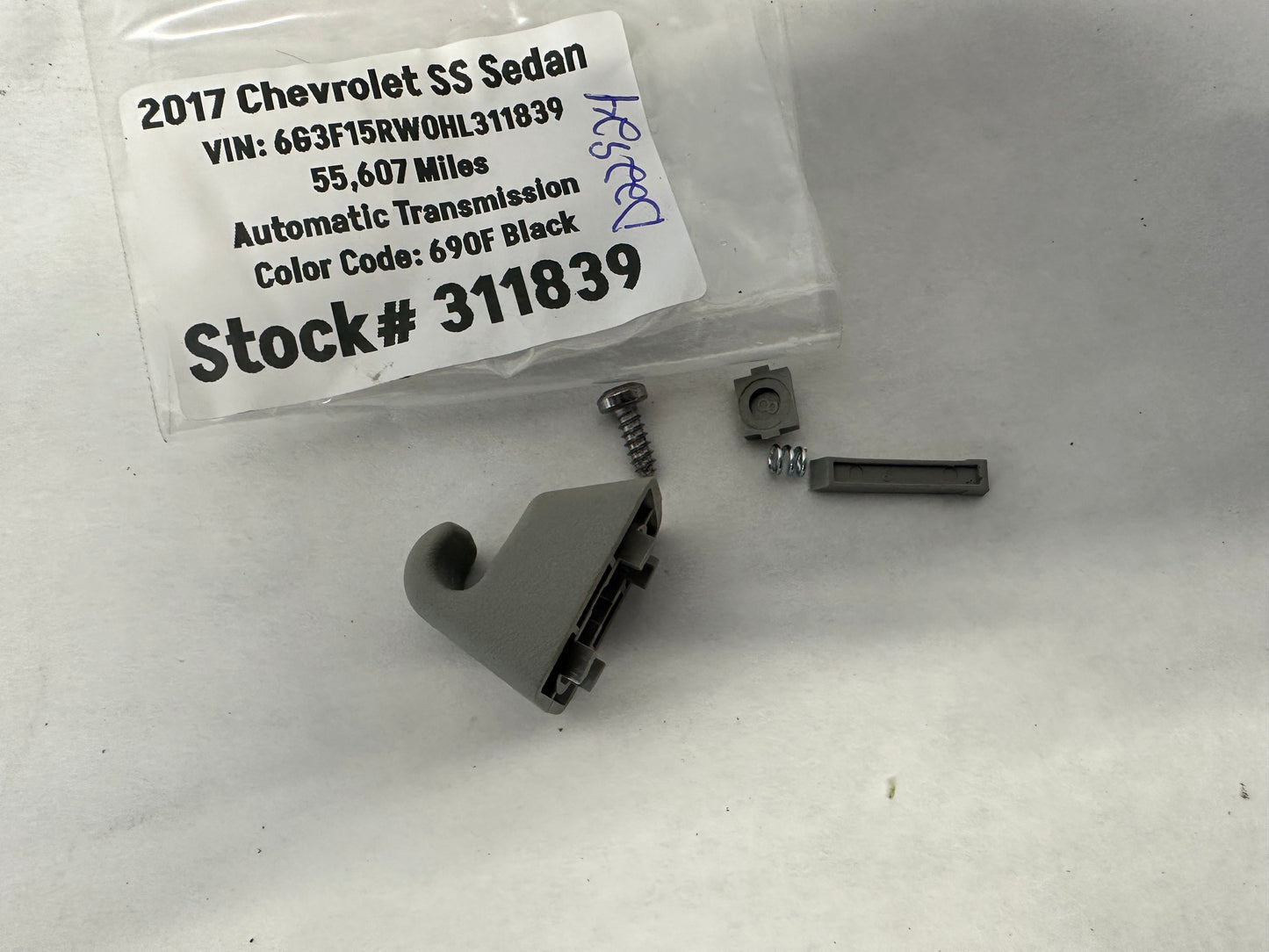 2017 Chevy SS Sedan Sun Visor Sunvisor Clip Support OEM - Day's Parts Yard