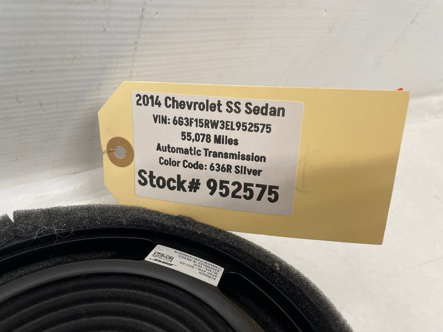 2014 Chevy SS Sedan Bose Package Tray Parcel Shelf Rear Deck Speakers OEM