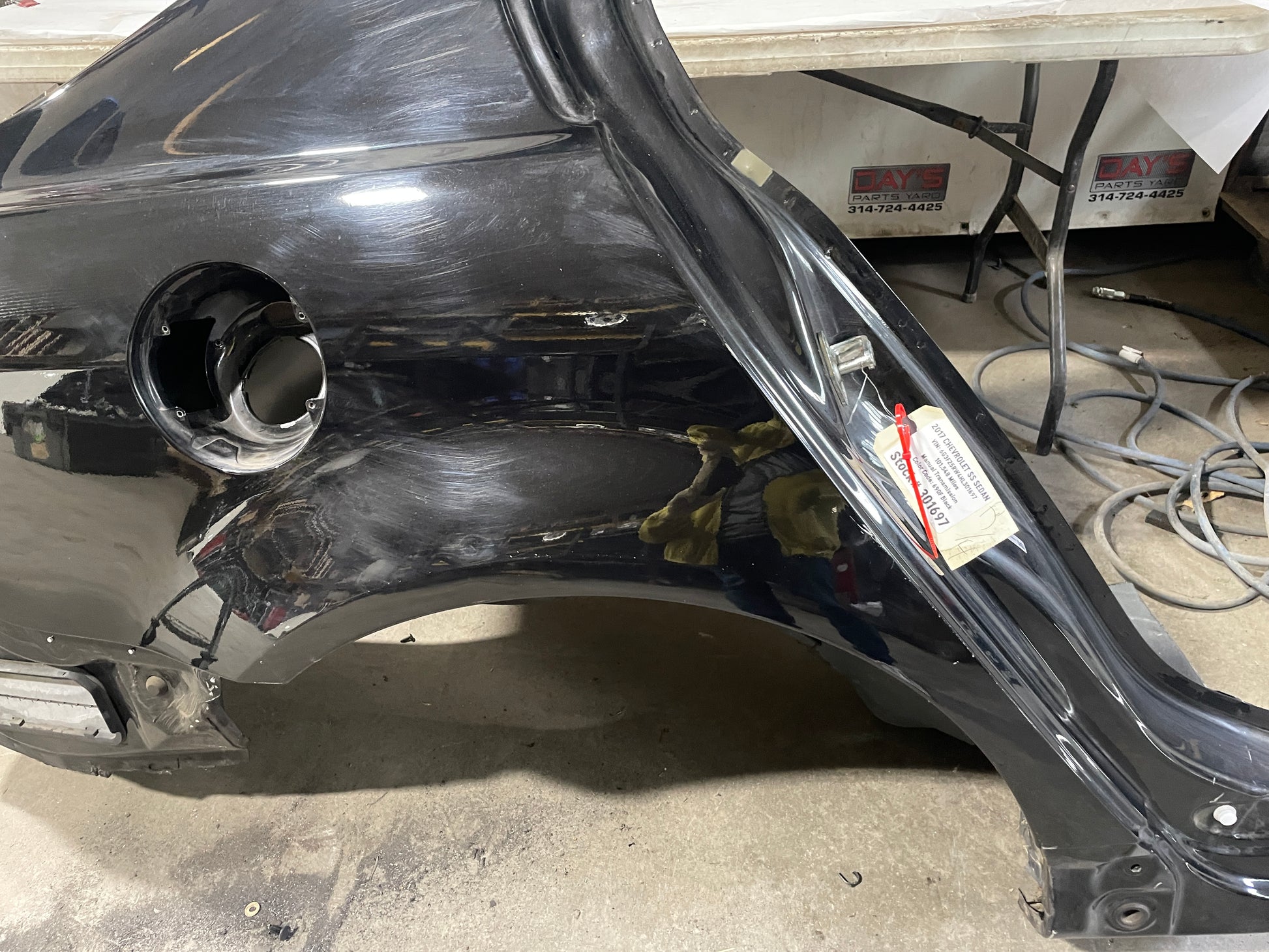 2017 Chevrolet SS Sedan RH Passenger Quarter Panel Black OEM - Day's Parts Yard