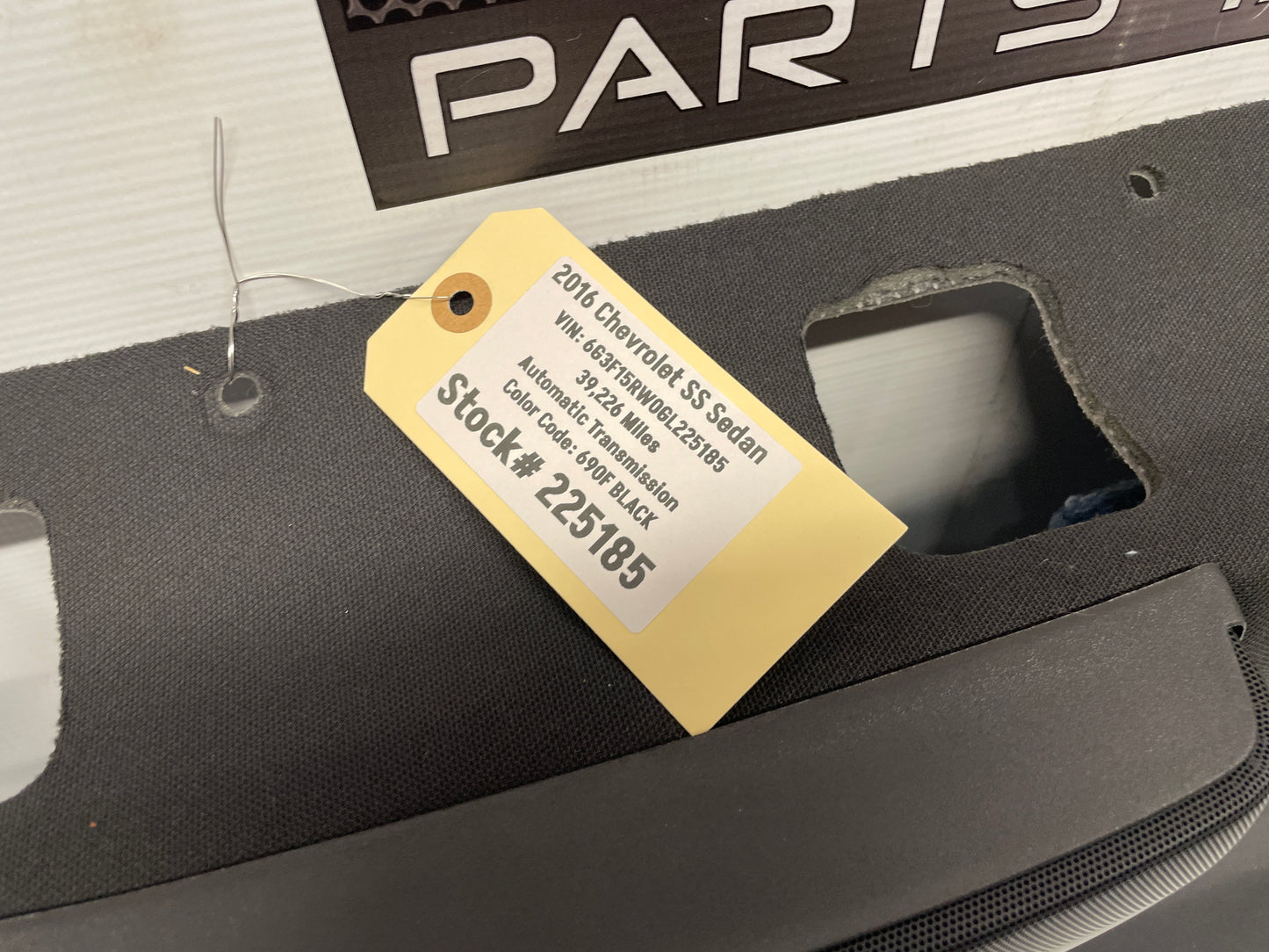 2016 Chevy SS Sedan Rear Package Deck Tray Parcel Shelf Trim Lid OEM - Day's Parts Yard
