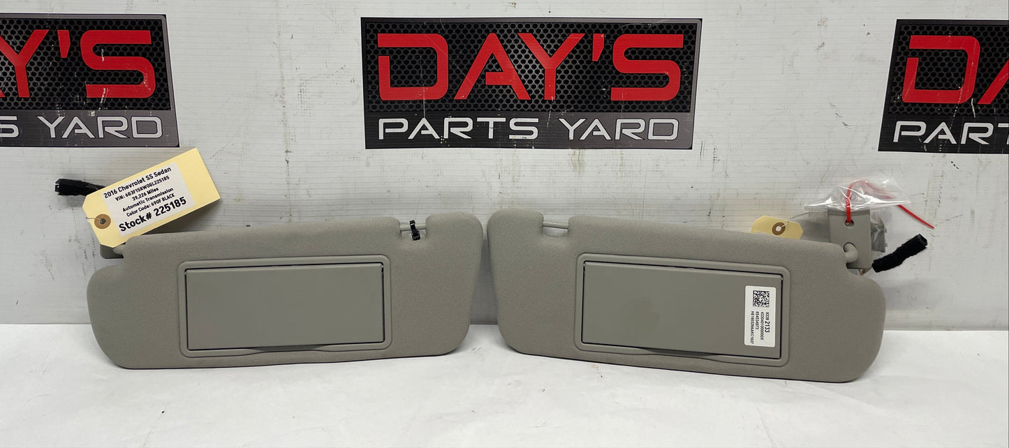 2016 Chevy SS Sedan RH & LH Sun Visor Sunvisor Shade Set w/ Clips OEM - Day's Parts Yard