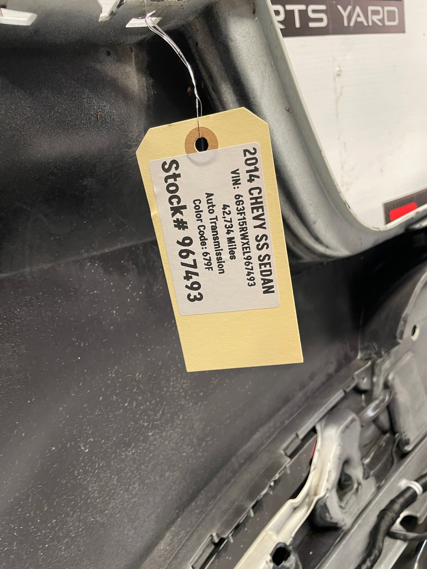 2014 Chevy SS Sedan Rear Bumper Cover White OEM - Day's Parts Yard