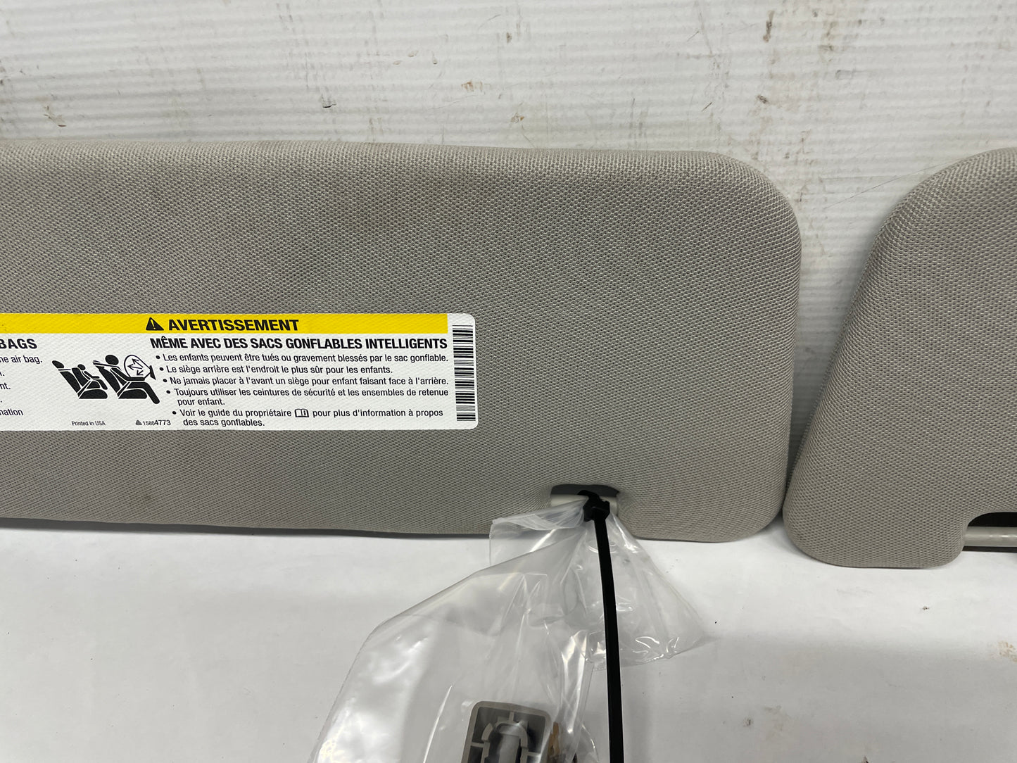 2016 Chevy SS Sedan RH & LH Sun Visor Sunvisor Shade Set w/ Clips OEM - Day's Parts Yard