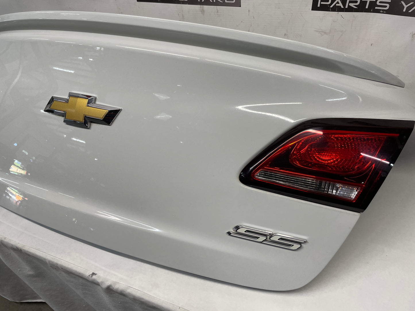 2014 Chevy SS Sedan Trunk Deck Lid w/ Spoiler White OEM - Day's Parts Yard