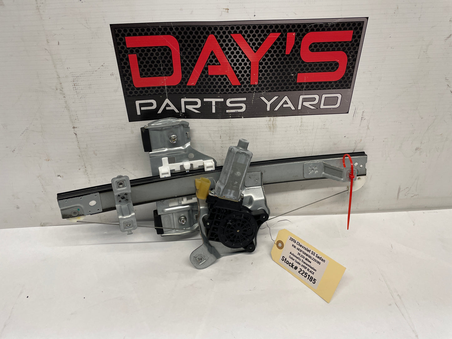 2016 Chevy SS Sedan RH Passenger Rear Window Regulator w/ Motor OEM - Day's Parts Yard