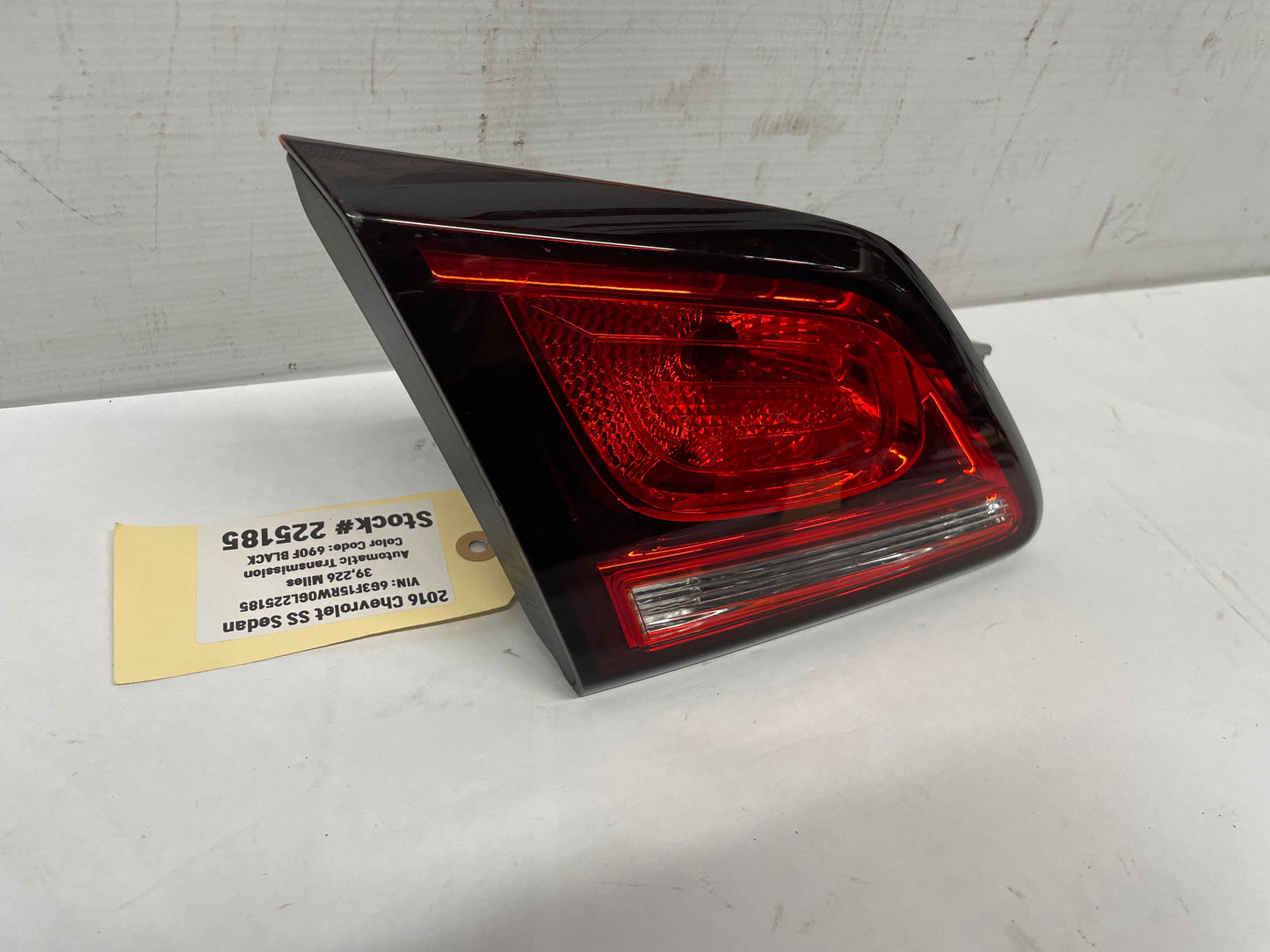 2016 Chevy SS Sedan LH Driver Inner Tail Light Taillight Lamp OEM - Day's Parts Yard
