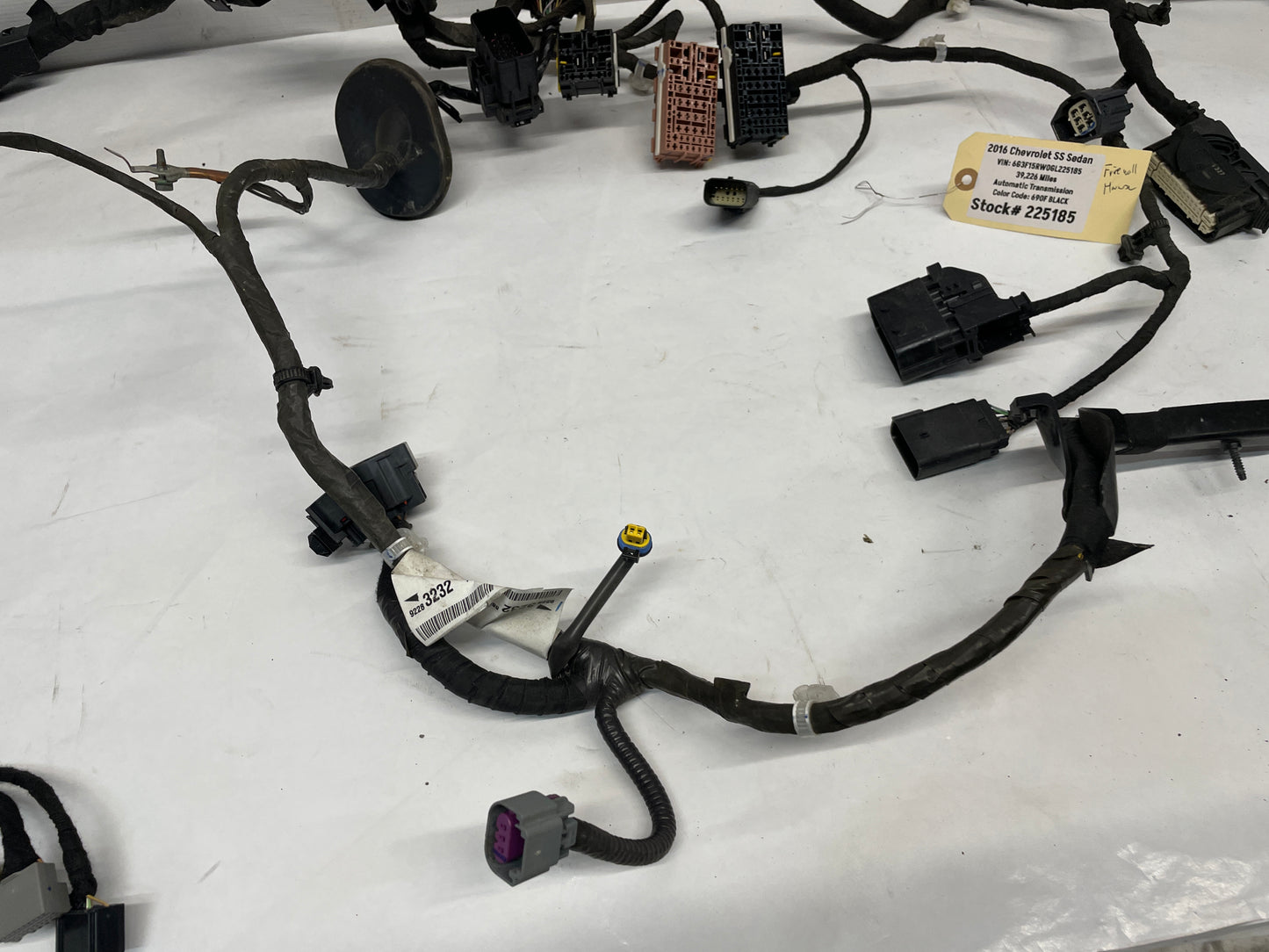 2016 Chevy SS Sedan Fire Wall Front Chassis Engine Bay Wire Wiring Harness OEM - Day's Parts Yard